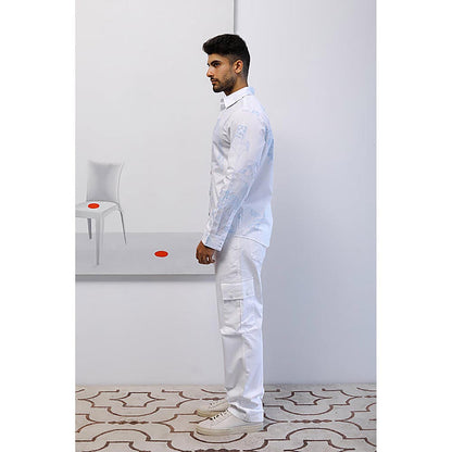 No Grey Area White Surrealist Outline Shirt