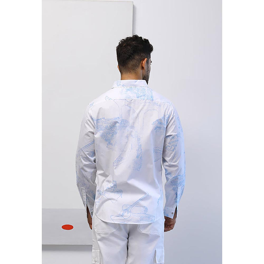 No Grey Area White Surrealist Outline Shirt