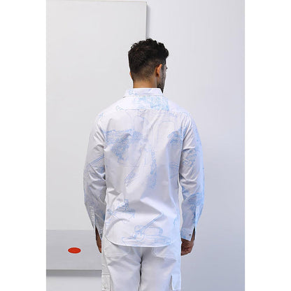 No Grey Area White Surrealist Outline Shirt