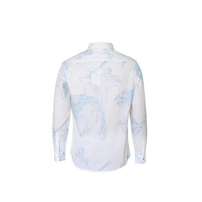 No Grey Area White Surrealist Outline Shirt