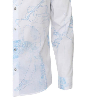 No Grey Area White Surrealist Outline Shirt