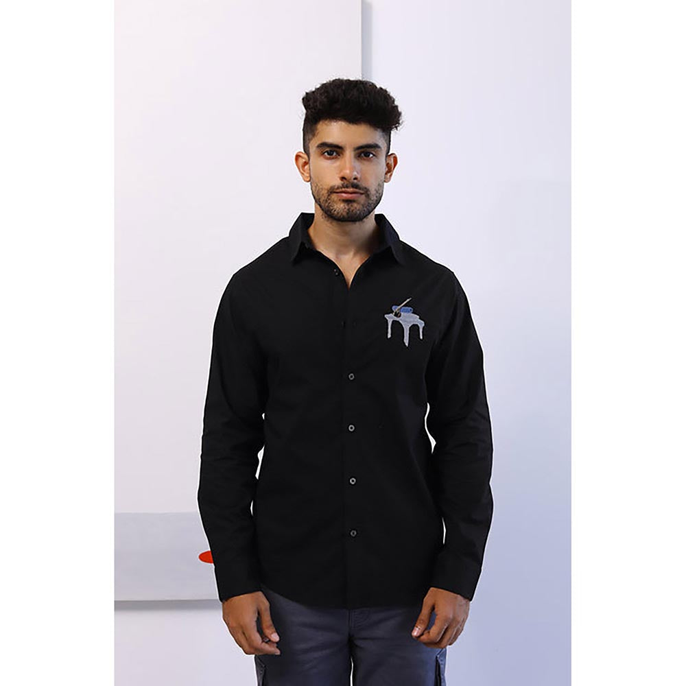No Grey Area Black Tanpura Shirt