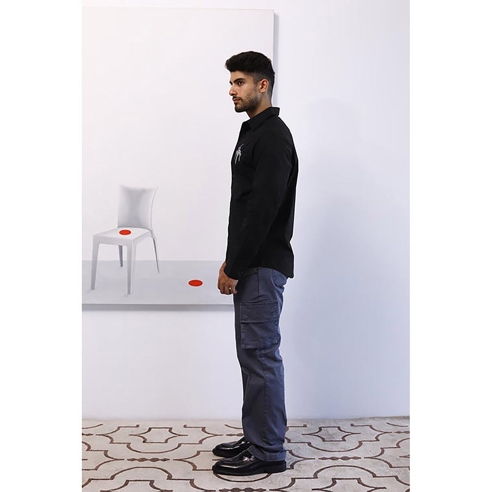 No Grey Area Black Tanpura Shirt