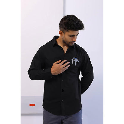 No Grey Area Black Tanpura Shirt