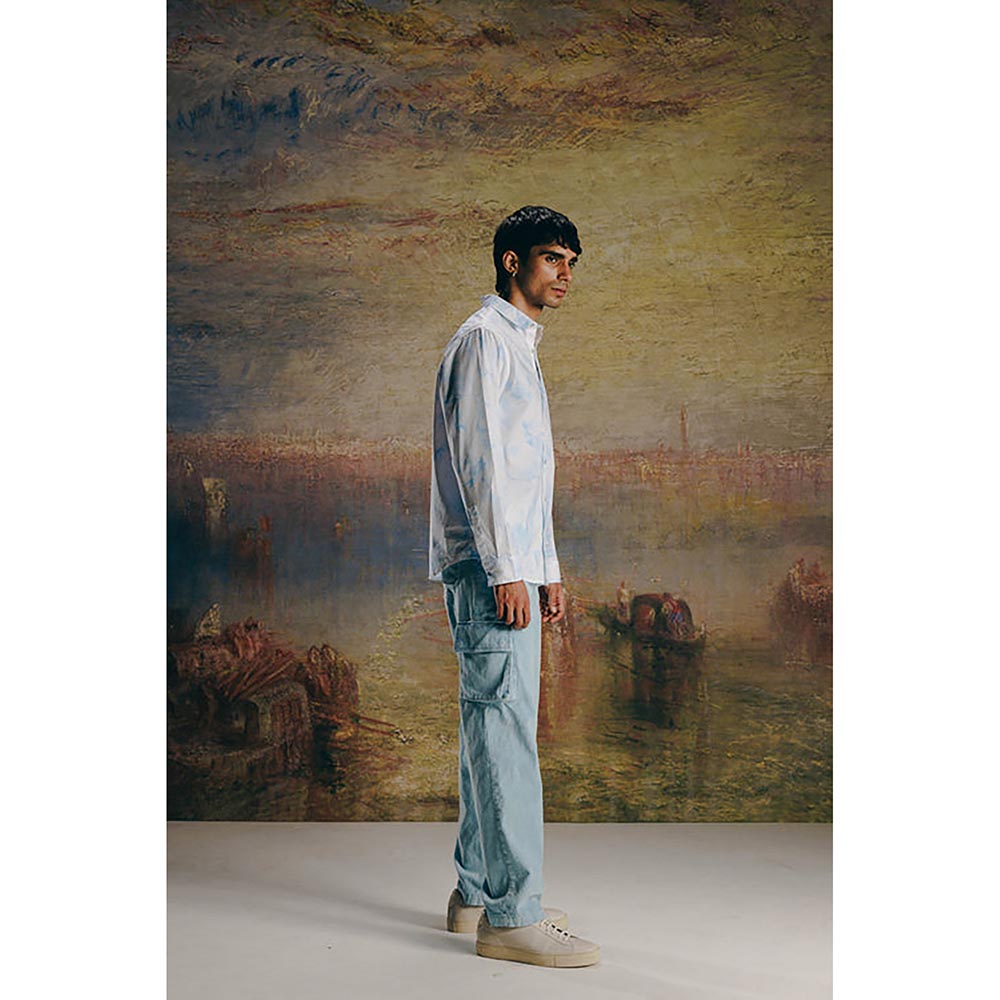 No Grey Area White Vintage Haveli Sprayed Shirt