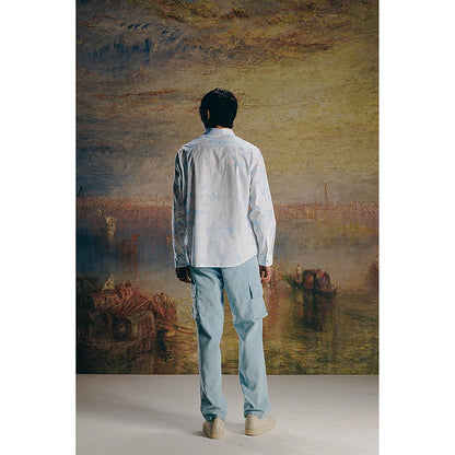 No Grey Area White Vintage Haveli Sprayed Shirt