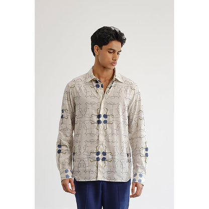 No Grey Area Off White Polo Jali Shirt