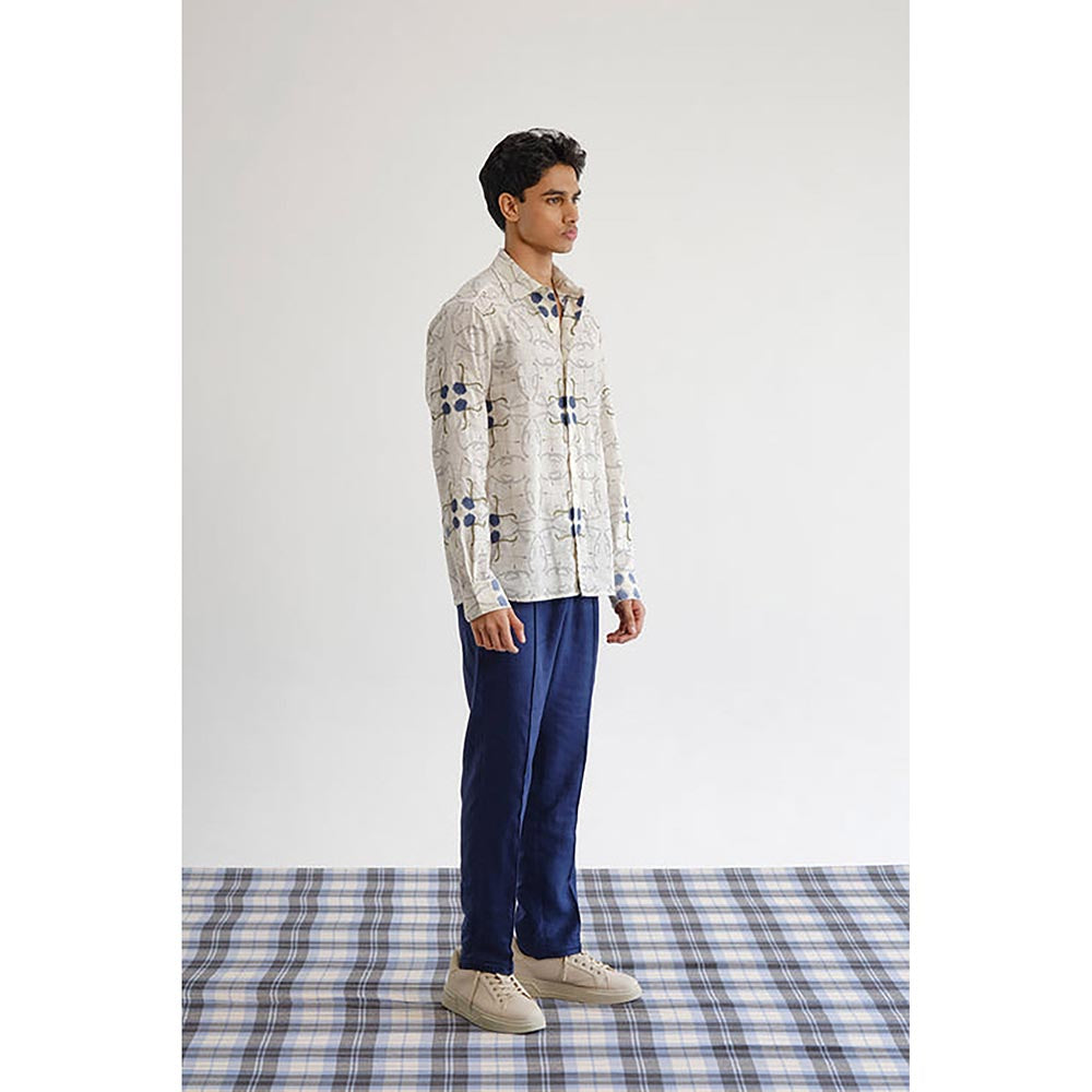 No Grey Area Off White Polo Jali Shirt