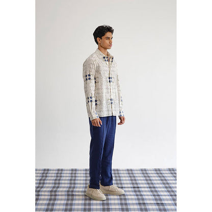 No Grey Area Off White Polo Jali Shirt