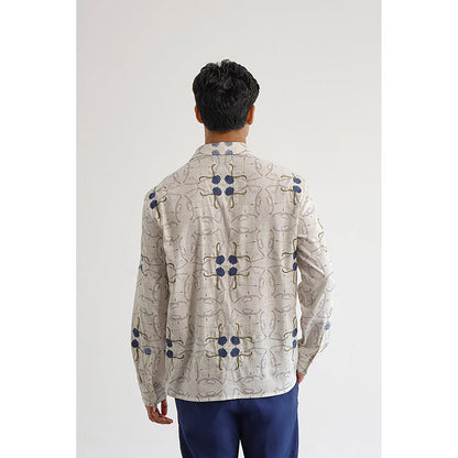 No Grey Area Off White Polo Jali Shirt