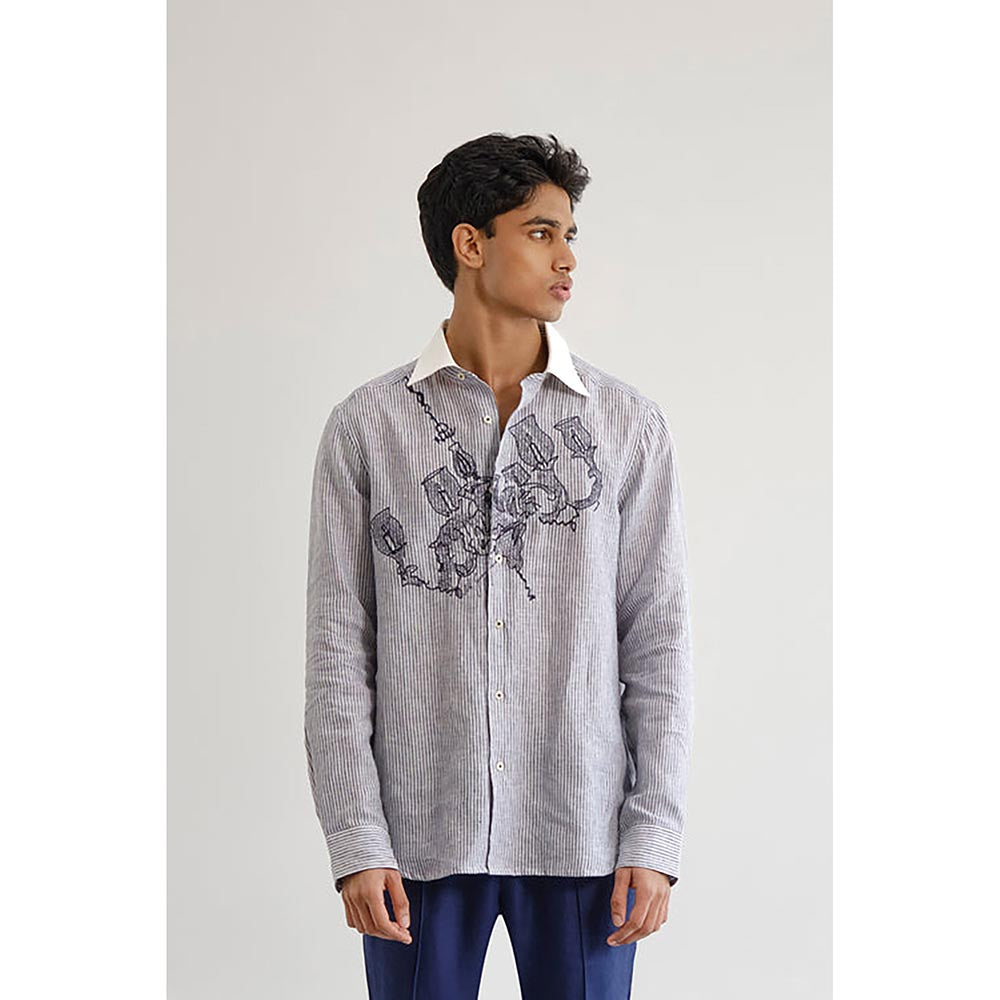 No Grey Area Blue Swinging Jhoomar Shirt