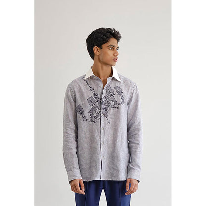 No Grey Area Blue Swinging Jhoomar Shirt