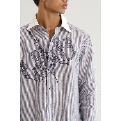 No Grey Area Blue Swinging Jhoomar Shirt
