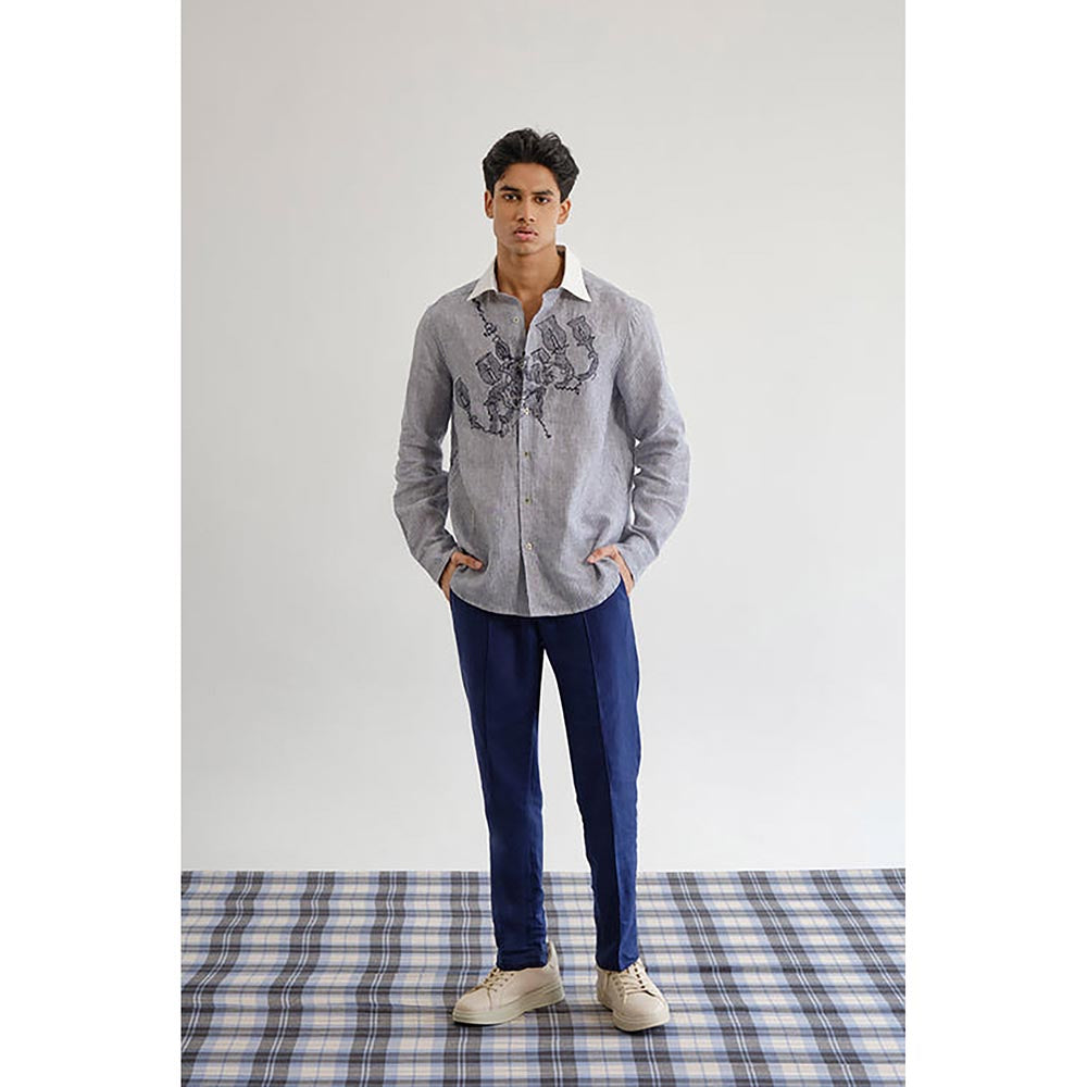 No Grey Area Blue Swinging Jhoomar Shirt