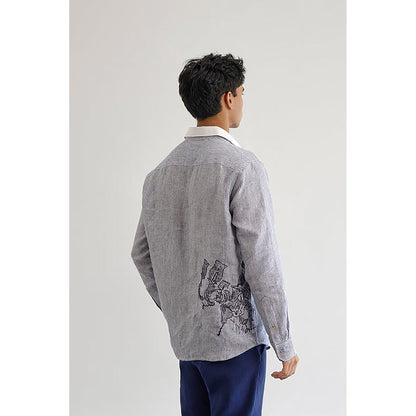 No Grey Area Blue Swinging Jhoomar Shirt