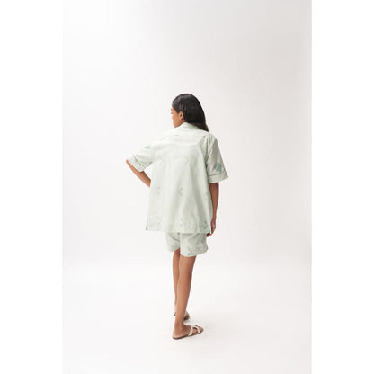 No Grey Area Green Ikat Moon Shorts