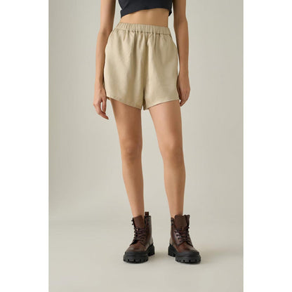 No Grey Area Beige Cupro Shorts