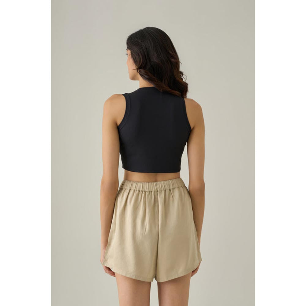 No Grey Area Beige Cupro Shorts