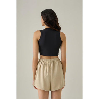 No Grey Area Beige Cupro Shorts