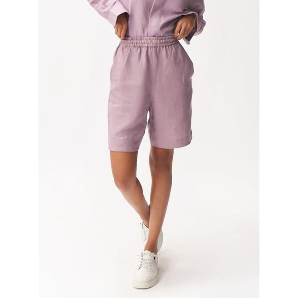 No Grey Area Lavender Linen Shorts