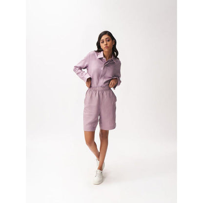 No Grey Area Lavender Linen Shorts