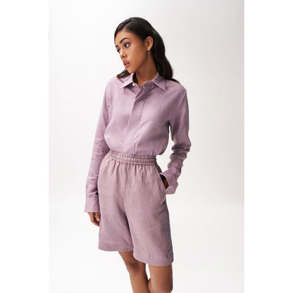 No Grey Area Lavender Linen Shorts