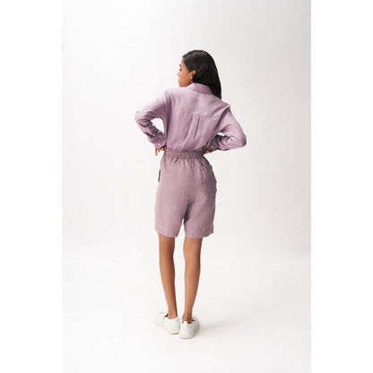No Grey Area Lavender Linen Shorts