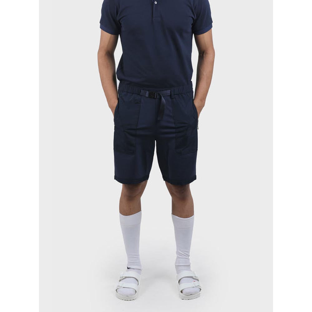 No Grey Area Navy Blue Grey Area Gunmetal Buckle Shorts