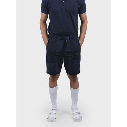 No Grey Area Navy Blue Grey Area Gunmetal Buckle Shorts