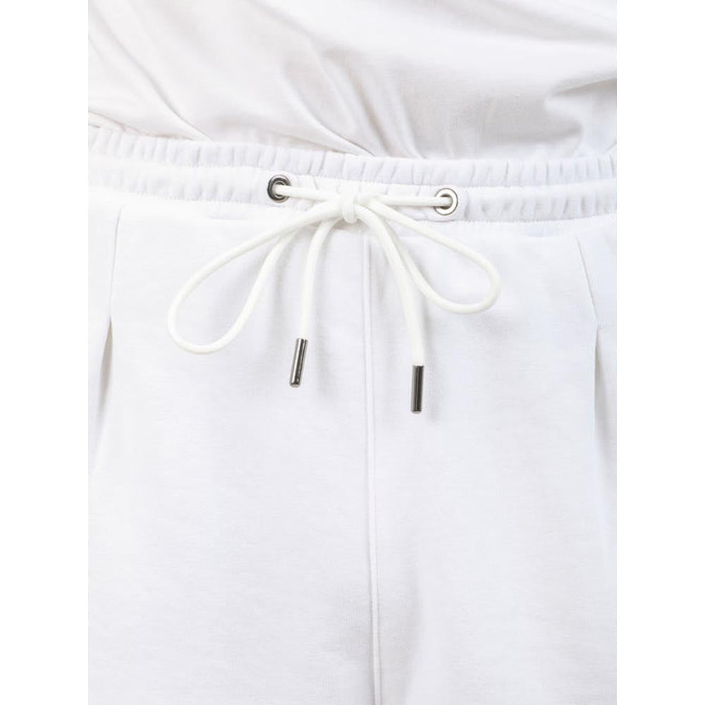 No Grey Area White Stay Confined Appliqued French Terry Shorts