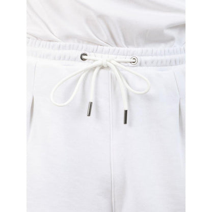 No Grey Area White Stay Confined Appliqued French Terry Shorts