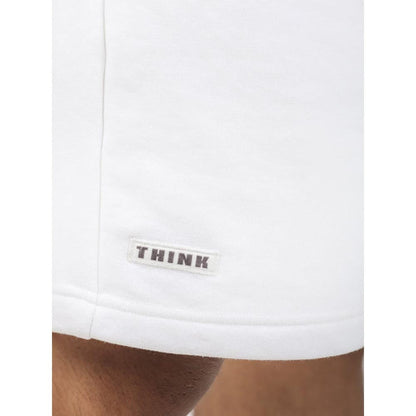 No Grey Area White Stay Confined Appliqued French Terry Shorts