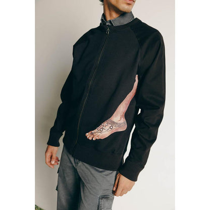 No Grey Area Black Payal Fleece Bomber