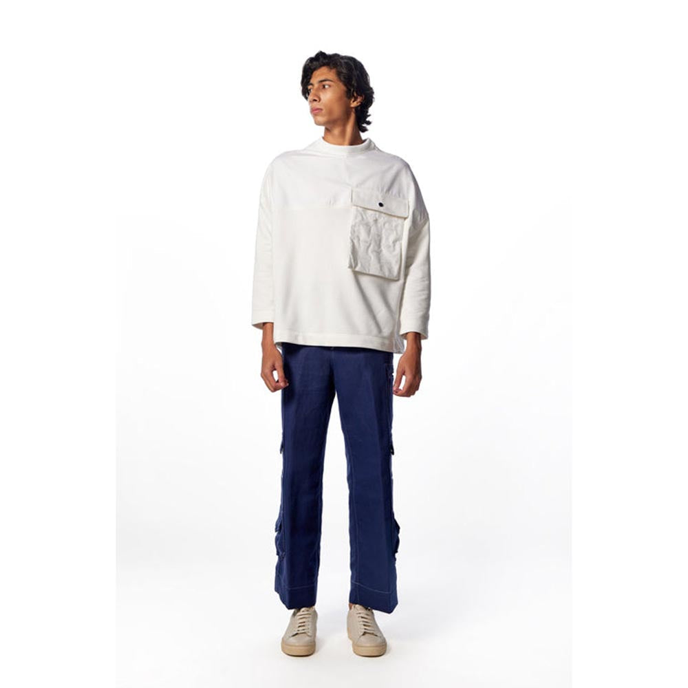 No Grey Area Off White Giant Pocket Sweatshirt