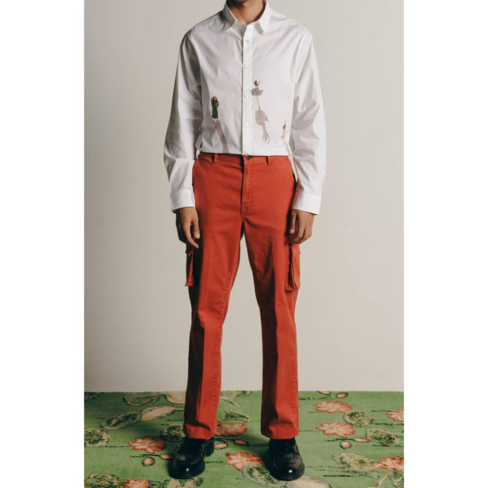 No Grey Area Orange Twill Cargo Pants