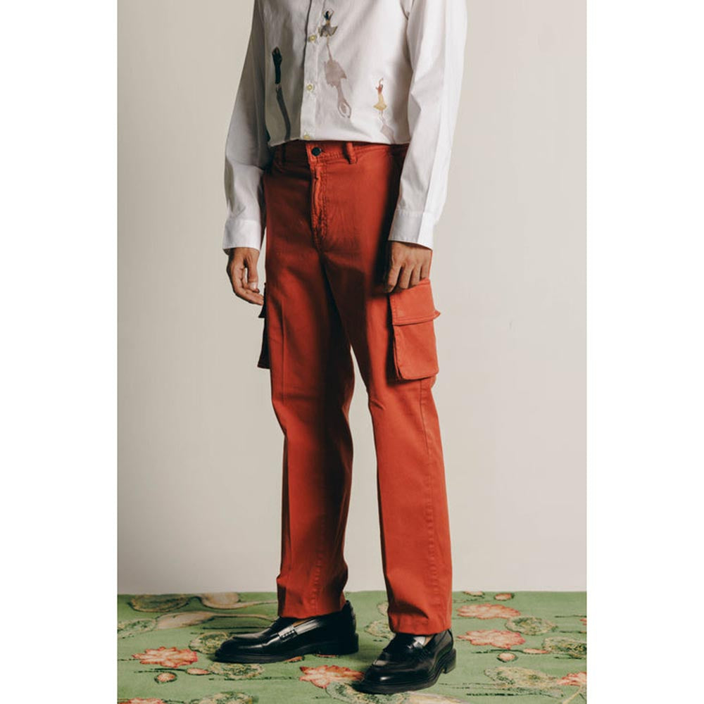 No Grey Area Orange Twill Cargo Pants
