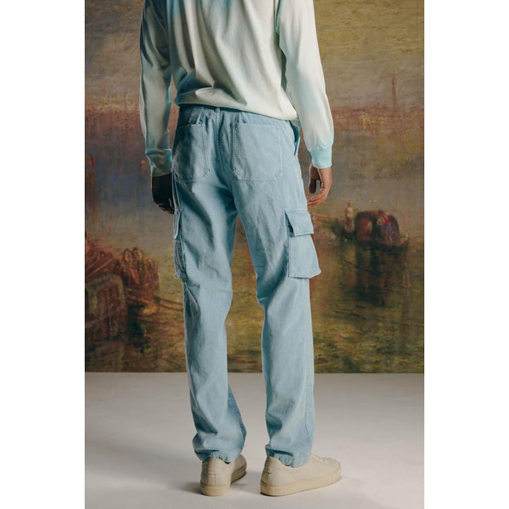 No Grey Area Blue Corduroy Cargo Pants Sky