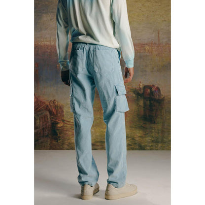 No Grey Area Blue Corduroy Cargo Pants Sky