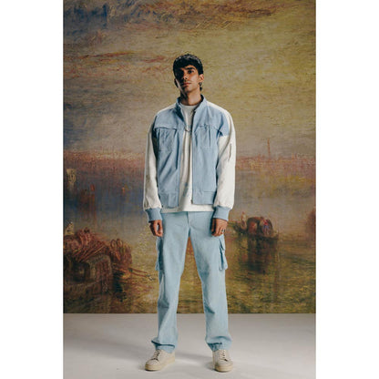 No Grey Area Blue Corduroy Cargo Pants Sky