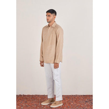 No Grey Area Beige Deco Wave Shirt