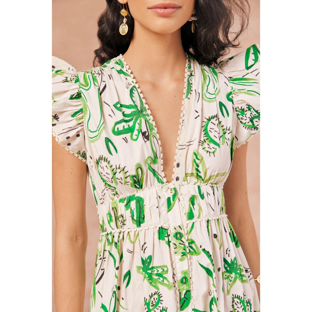 NOIB Estella Maxi Dress Cactus Ecru