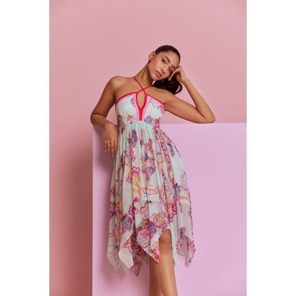 NOIB White Isla Knee Length Dress - Glory