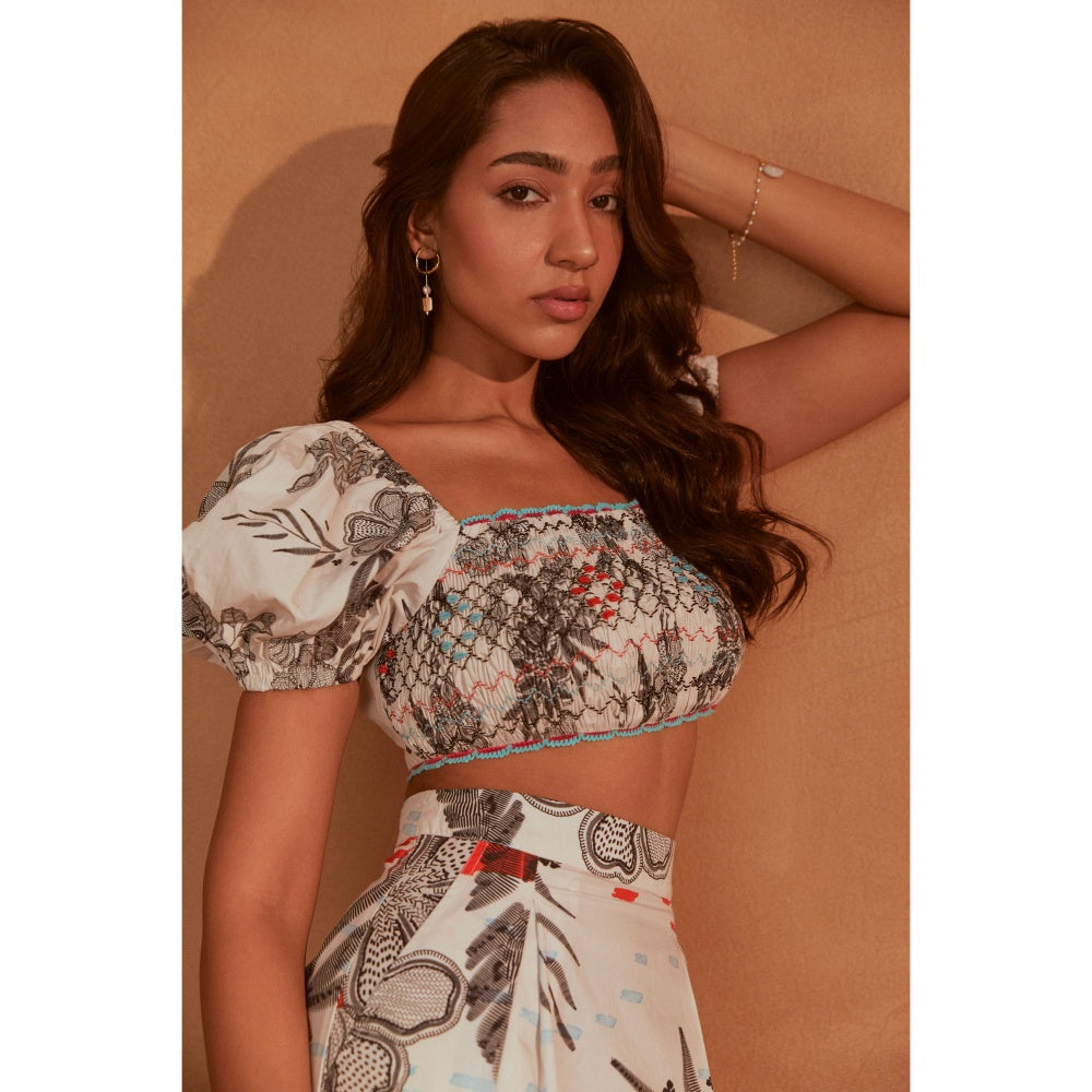 NOIB Zoe Beach Splash Crop Top and Skirt (Set of 2)