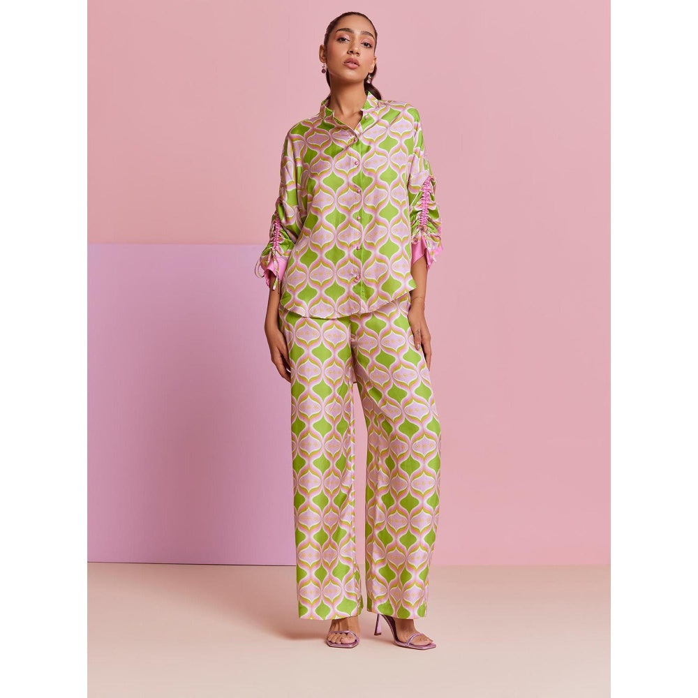 NOIB Green Thais Printed Pant