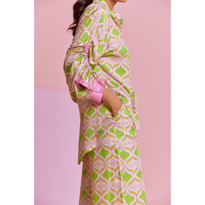 NOIB Green Thais Printed Pant