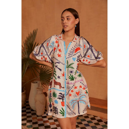 NOIB White Rosa Mini Dress