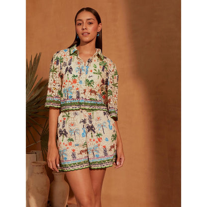 NOIB Multi-Colour Deya Shirt with Short (Set of 2)