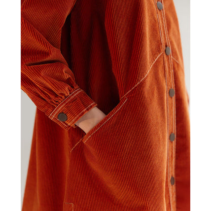 NOIB Thais Amber Orange Solid Mini Dress