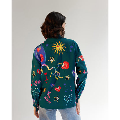 NOIB Xena Overshirt Garden Of Eden Printed Shirt