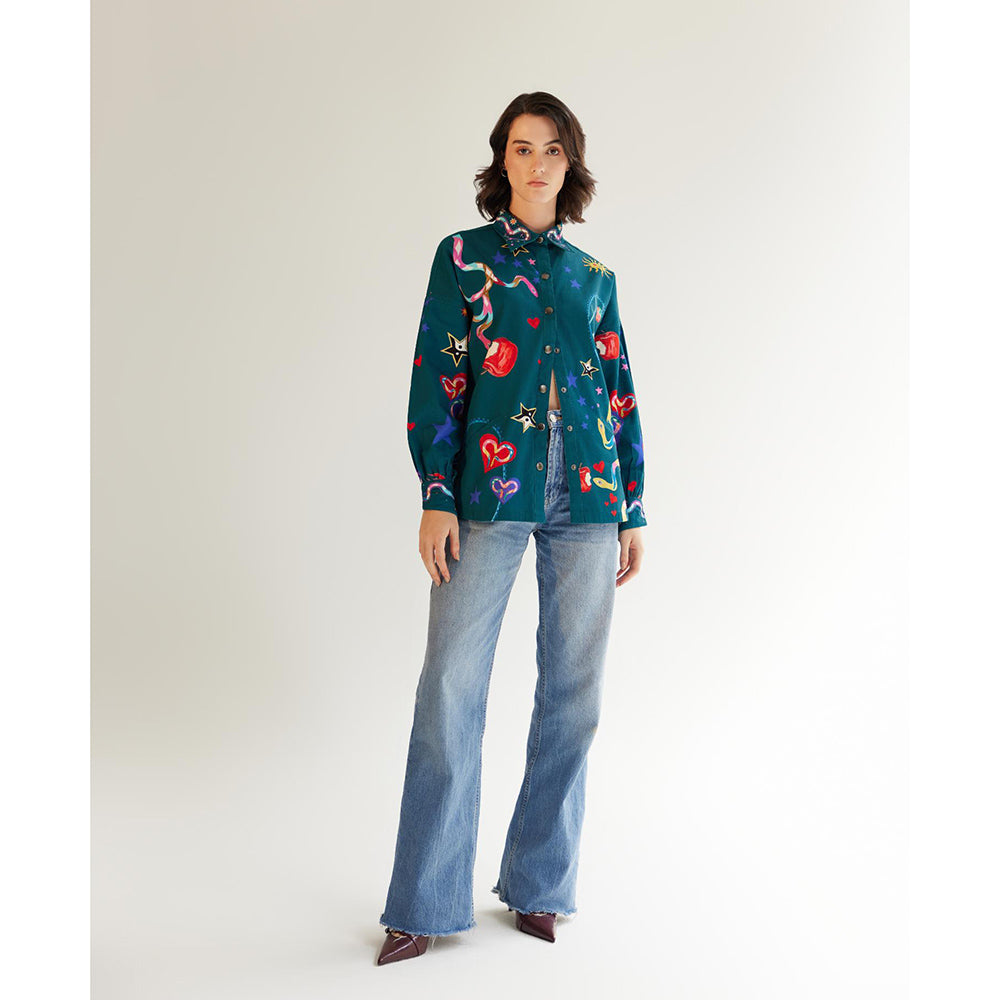 NOIB Xena Overshirt Garden Of Eden Printed Shirt